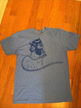 Blue Graphic RadX Design Crew Neck T-Shirt Large